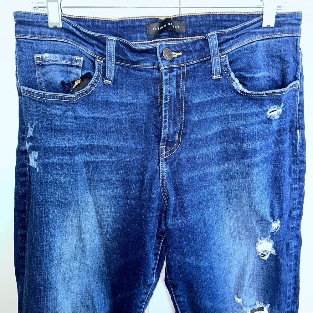 Flying Monkey High Rise Ripped Cuffed Stretch Skinny Jeans Size 30 - Picture 5 of 14